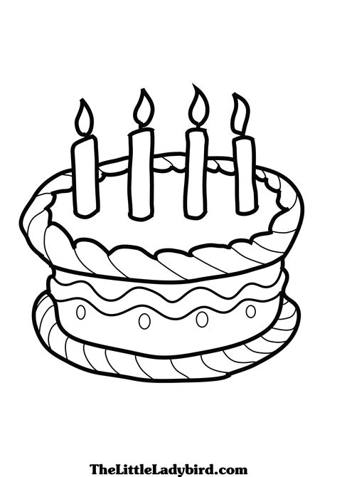 Best Birthday Cake Coloring Page for Kids and Adults